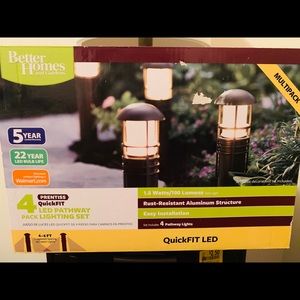 Set of 4 bronze outdoor LED pathway lights